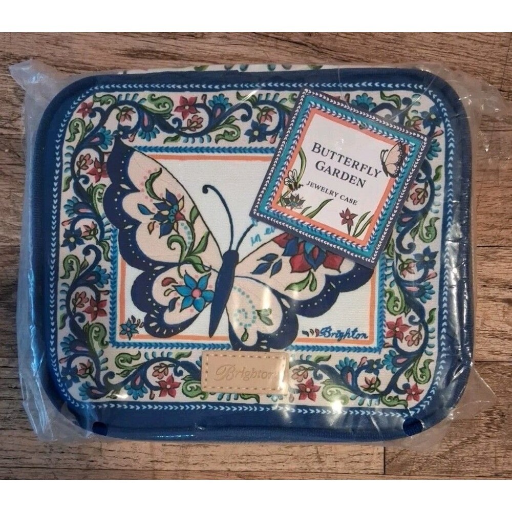 BRIGHTON BUTTERFLY GARDEN JEWELRY CASE TRAVELING BAG NWT